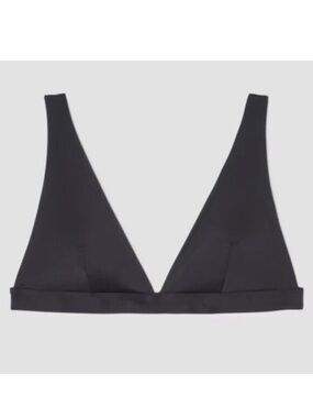 Everlane Women's NWT Black The ReNew Plunge Triangle Swim‎ Top XL/C40.5
